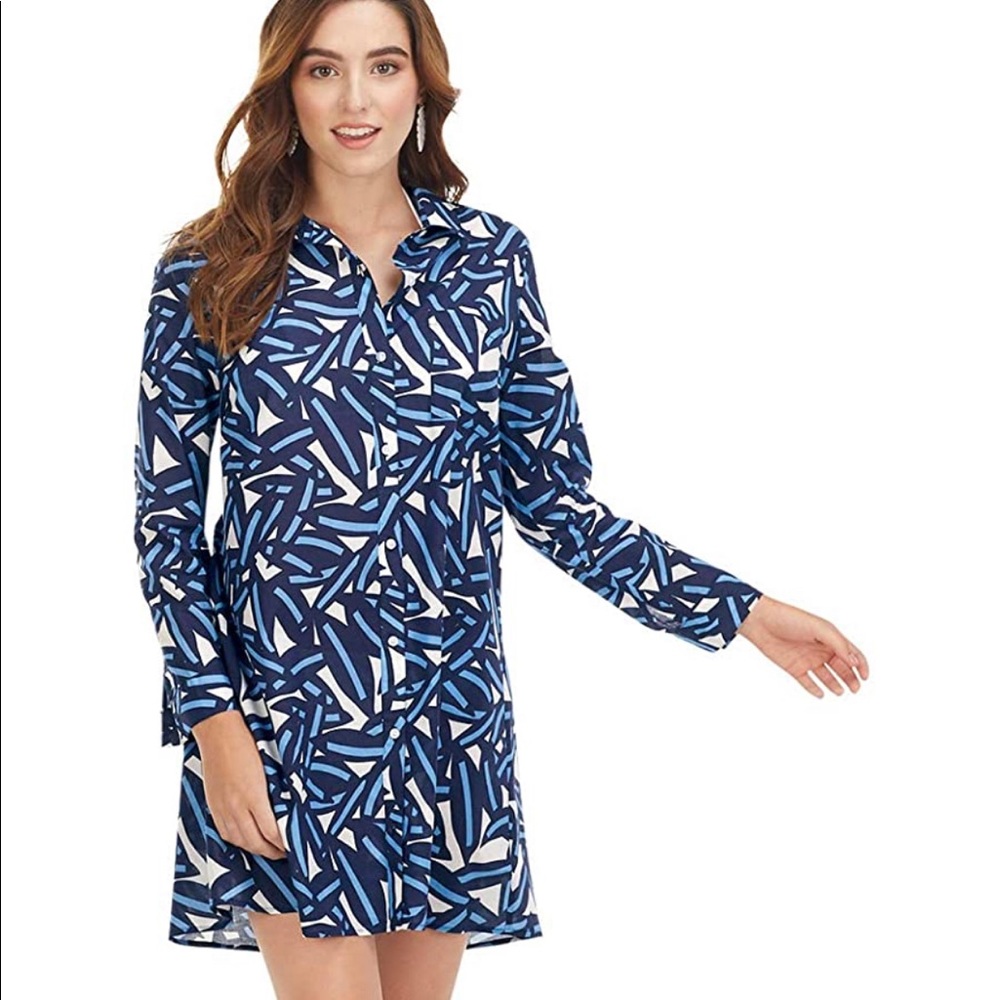 NWT Mud Pie Navy Leaf Collins Dress